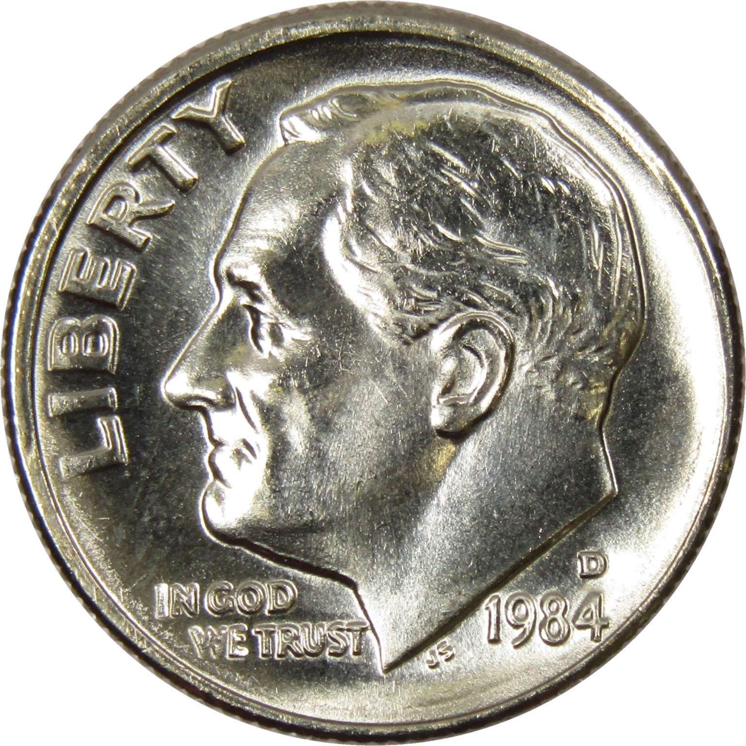 1984 D Roosevelt Dime Clad Uncirculated Mint State 10c Coin