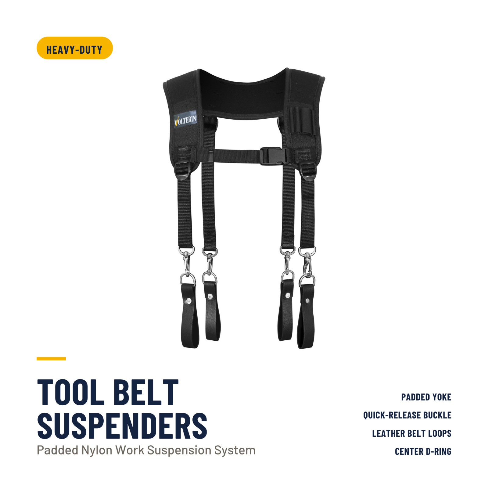 Tool Belt Suspenders Heavy Duty Padded Nylon Adjustable Work Rig Men Carpenter