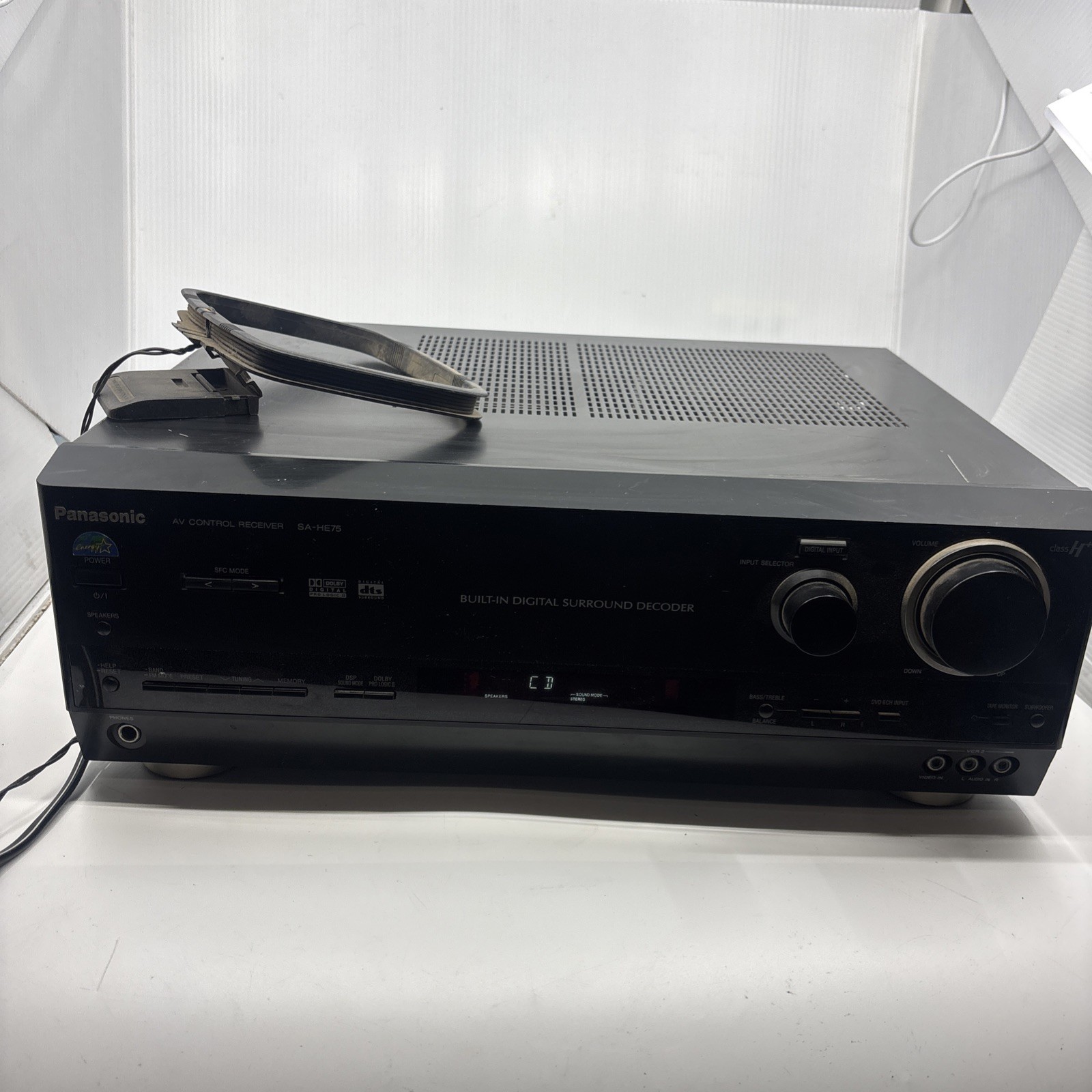 Panasonic SA-HE75 Dolby Digital DTS Surround 500W AV Receiver WORKS