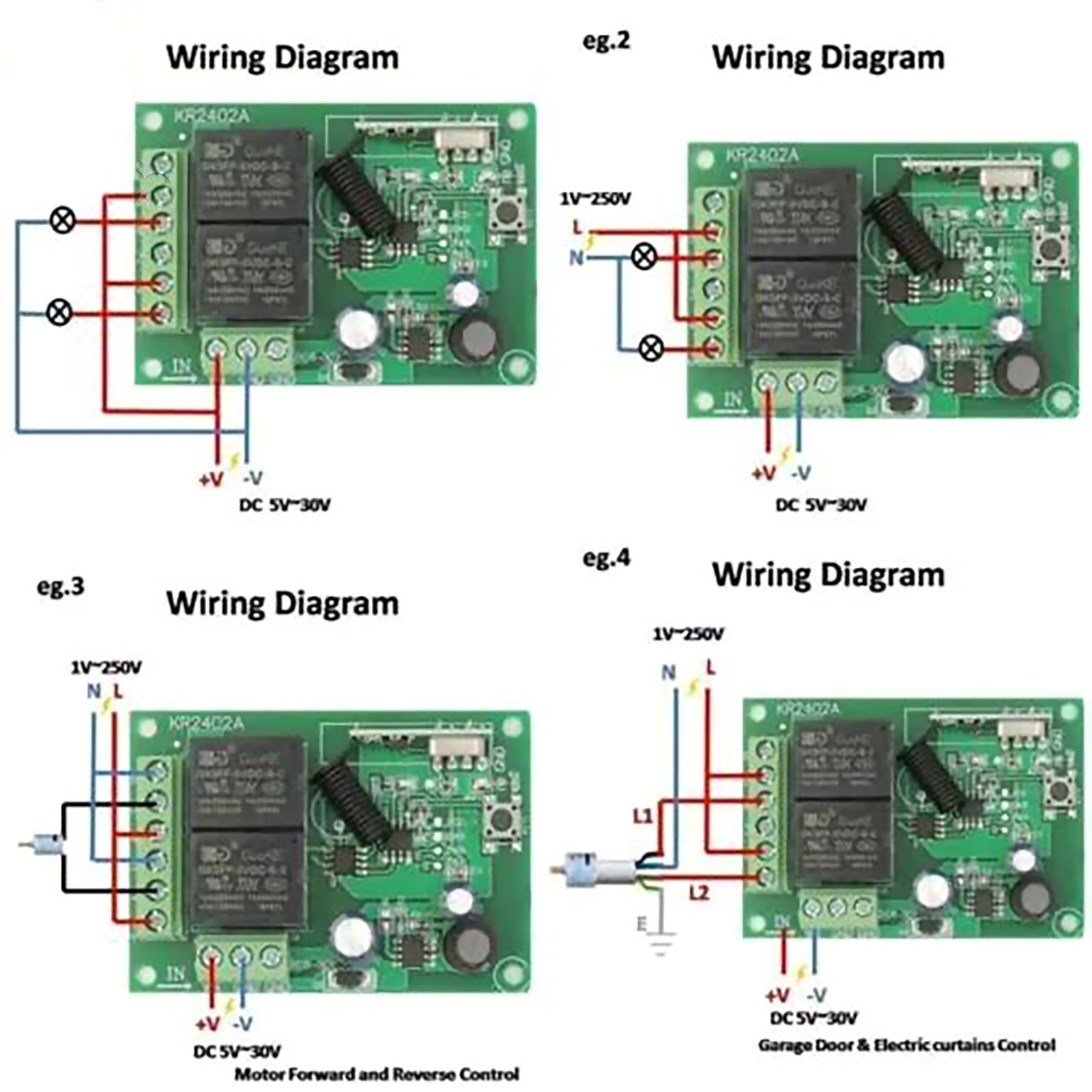 DC 6V 12V 24V 2CH RF Relay Transmitter Wireless Remote Control 433MHz Universal