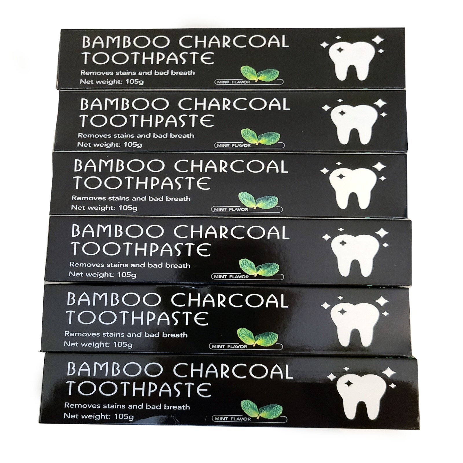 FLUORIDE FREE MINT TOOTHPASTE Natural Bamboo Activated Charcoal Teeth Whitening