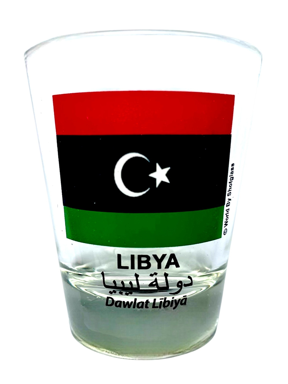LIBYA FLAG SHOT GLASS SHOTGLASS