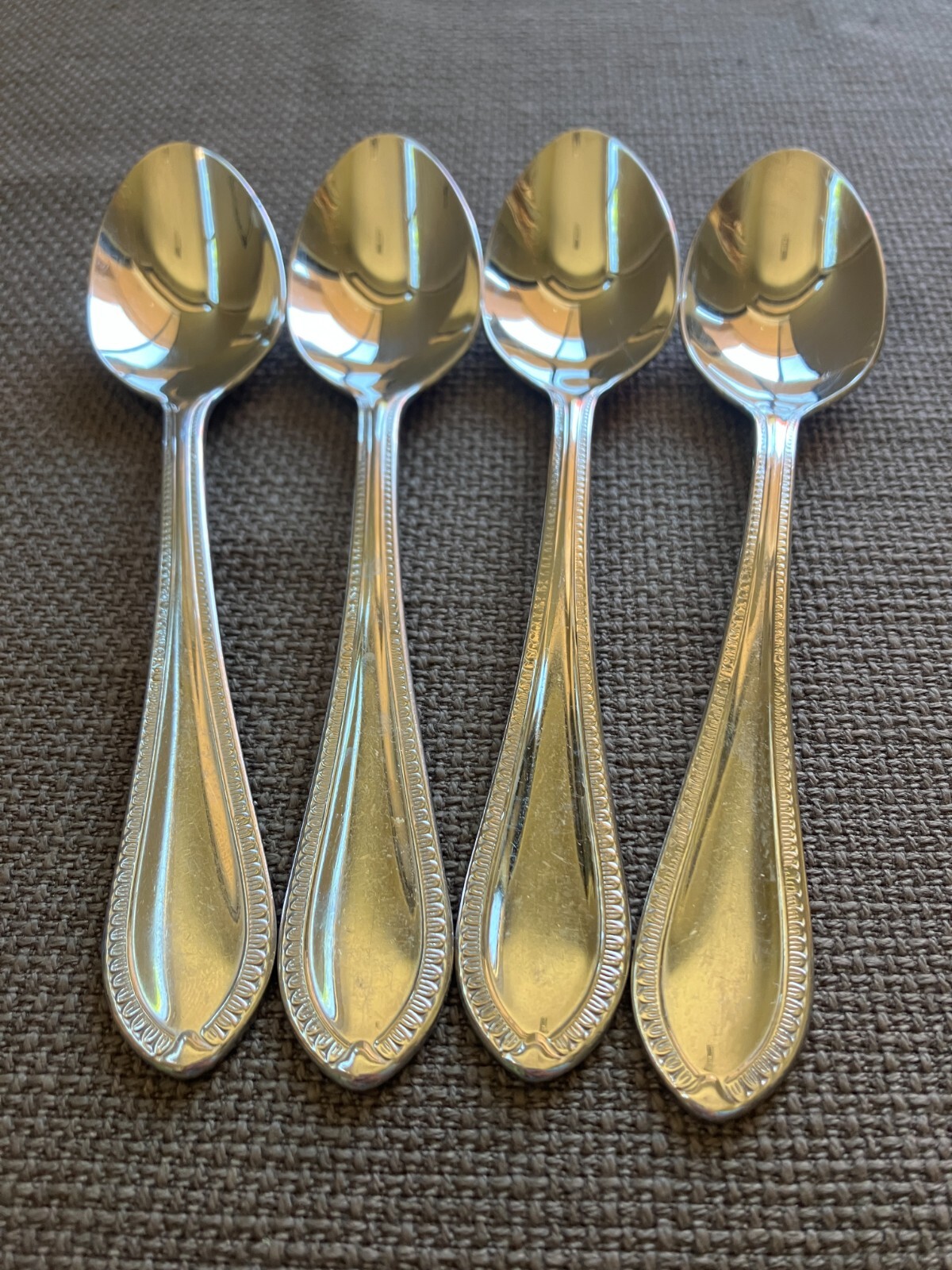 4-Waterford NORTHBRIDGE Glossy Stainless  Flatware-Soup spoons 7 3/8”