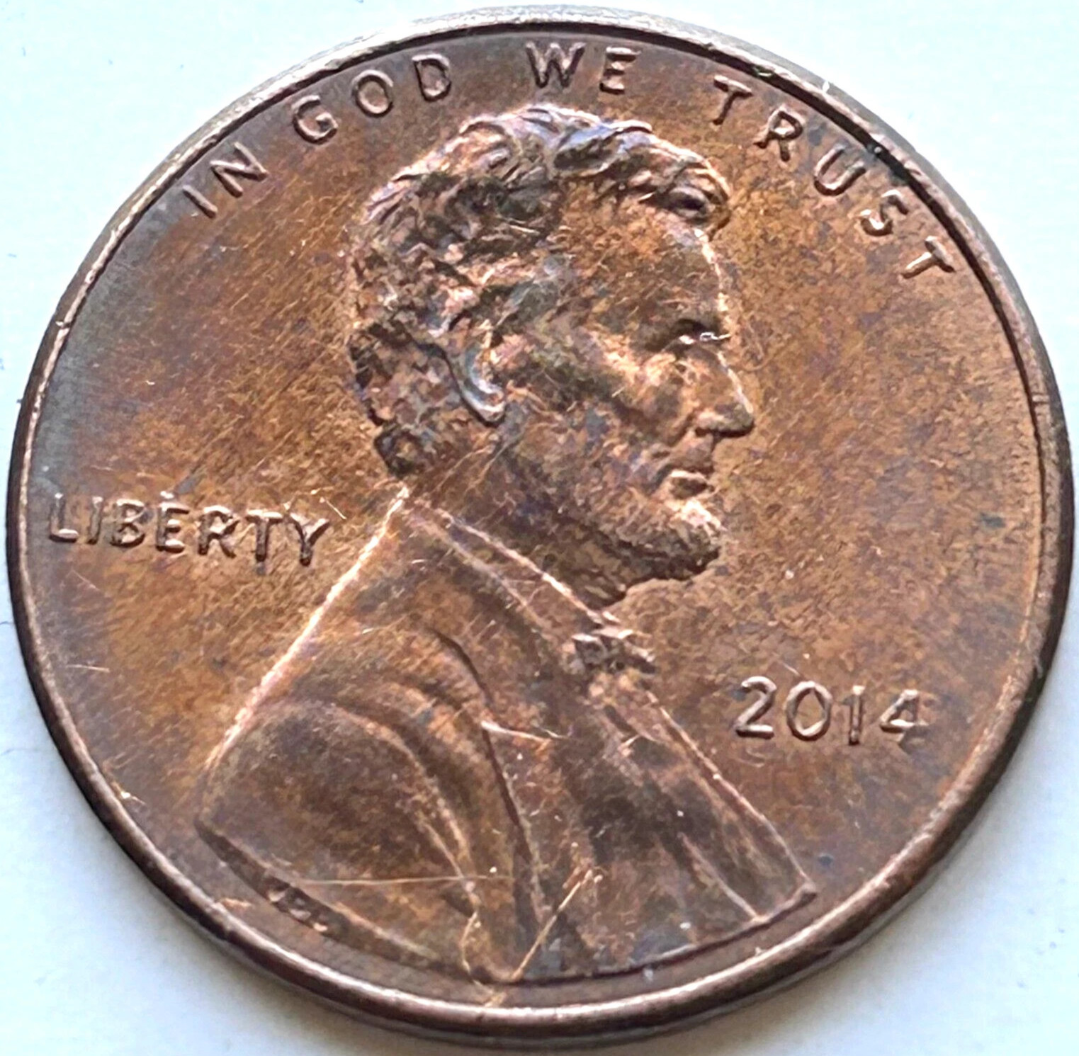 2014 Lincoln Shield Penny Die Break on Date Circulated Ungraded Wt 2.49g (C243)