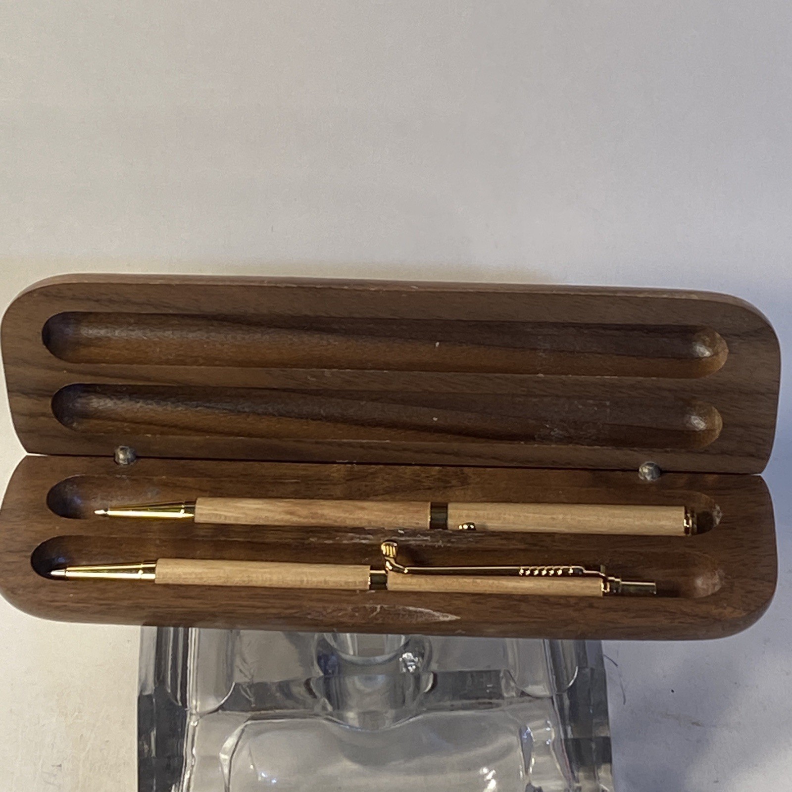 Wooden Pen & Pencil Set Golf Theme in Wooden Case – Executive Desk Gift Set