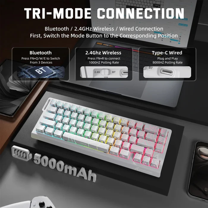 ATTACK SHARK X68PRO HE Wireless Rapid Trigger Mechanical Magnetic Keyboard