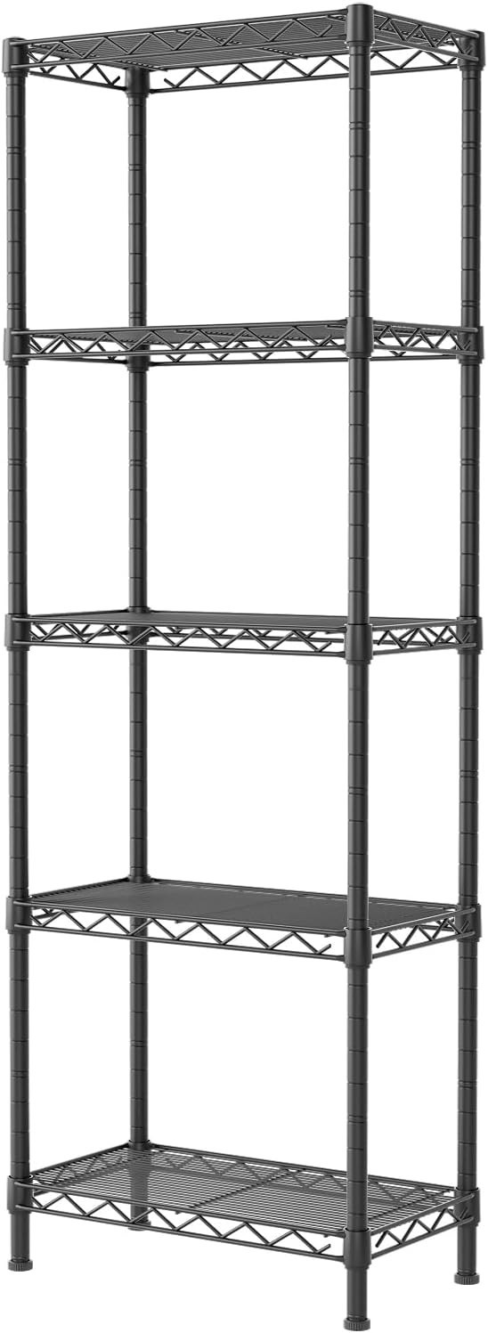 Premium 5 Tier Shelf Wire 10 D X 16 W X 55 H Shelving Adjustable Storage Shelves