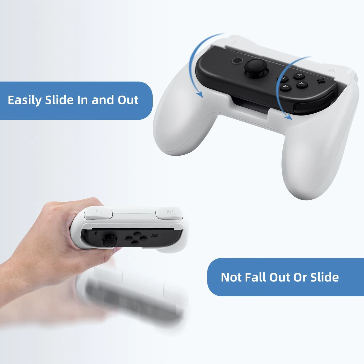 DOBE Black Left & Right Controller Grip for Nintendo Switch Joy-Con Controllers