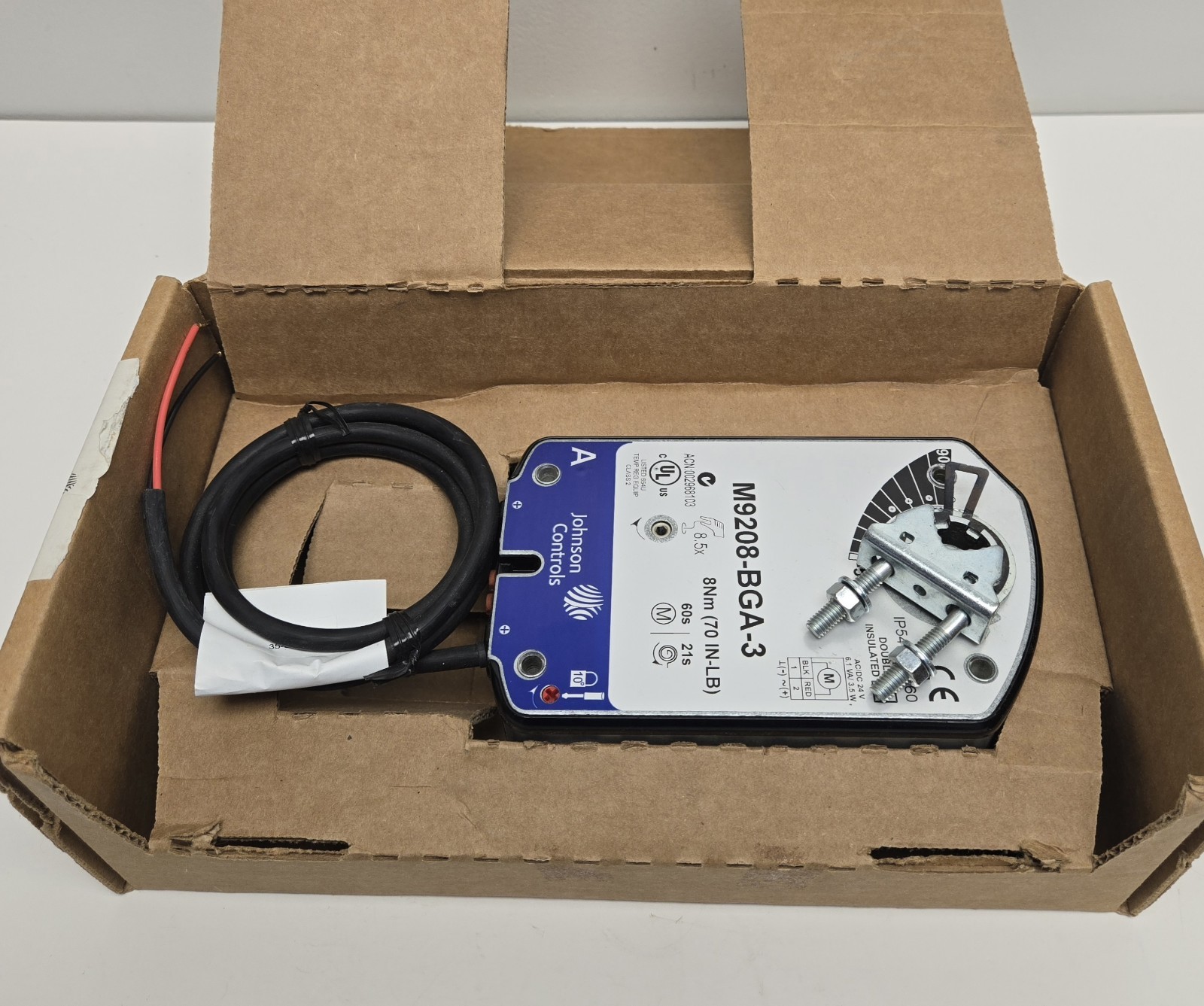 JOHNSON CONTROLS ELECTRIC SPRING-RETURN ACTUATOR M9208-BGA-3.