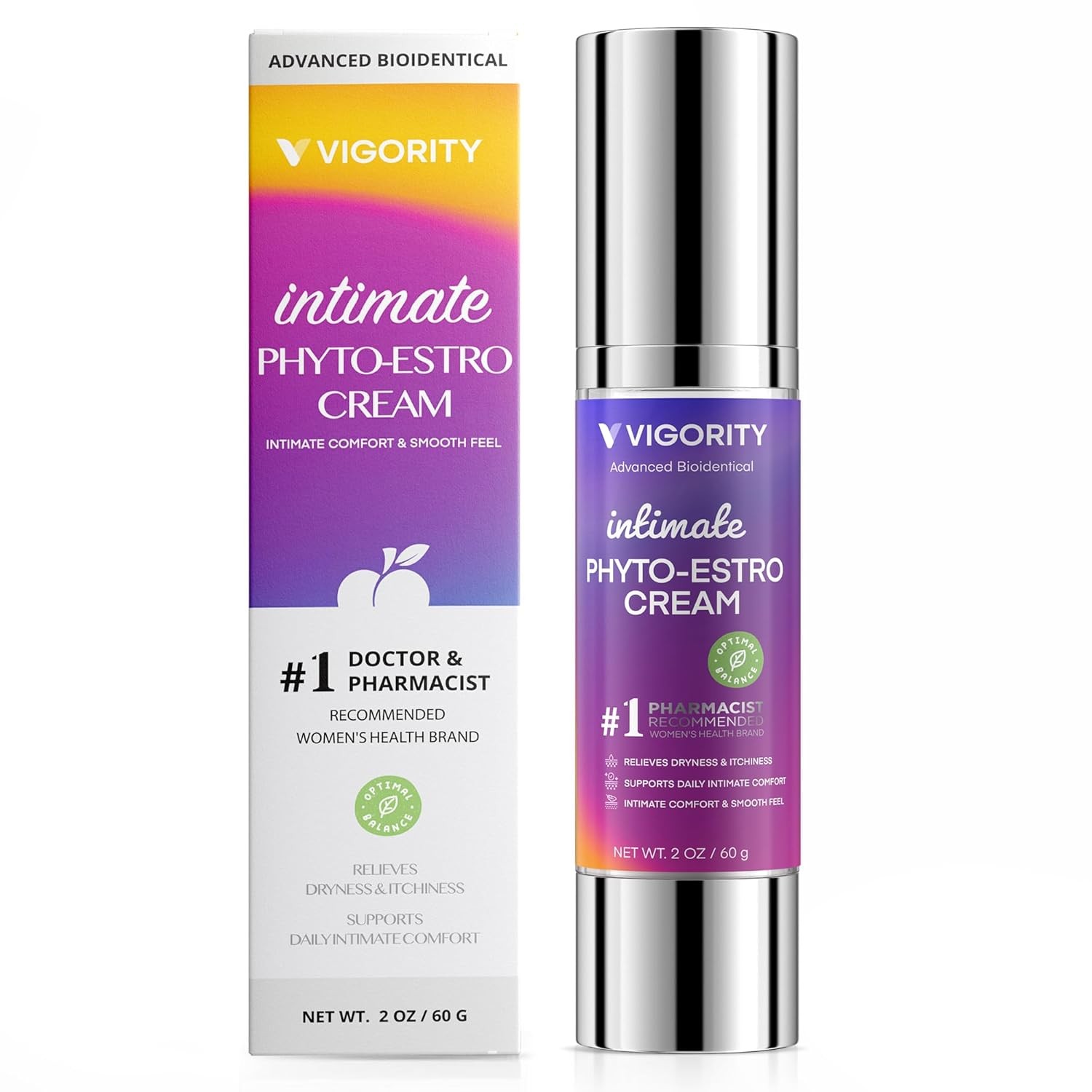 Vigority Intimate Phyto-Estro Cream for Women, Daily 2 Fl Oz (Pack of 1)