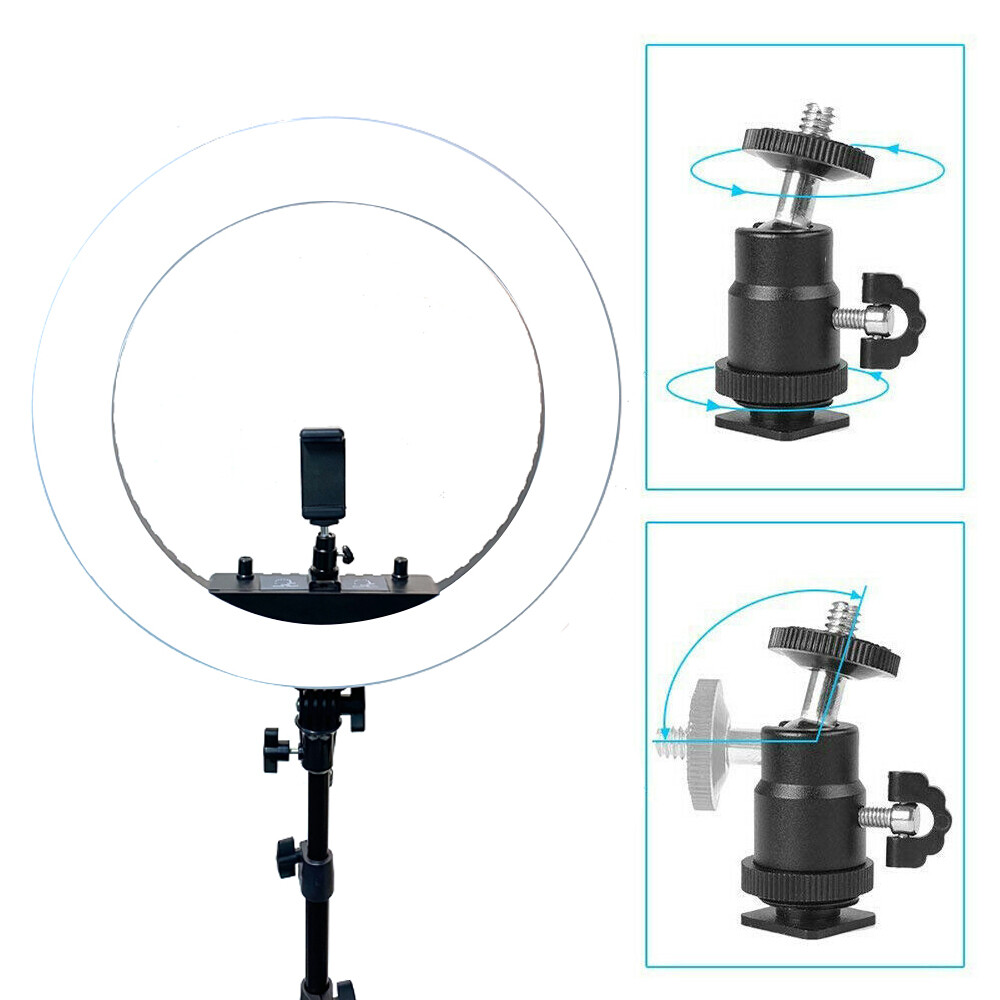 18" LED Ring Light Kit with Stand Dimmable 6000K For Makeup Phone Camera Youtube