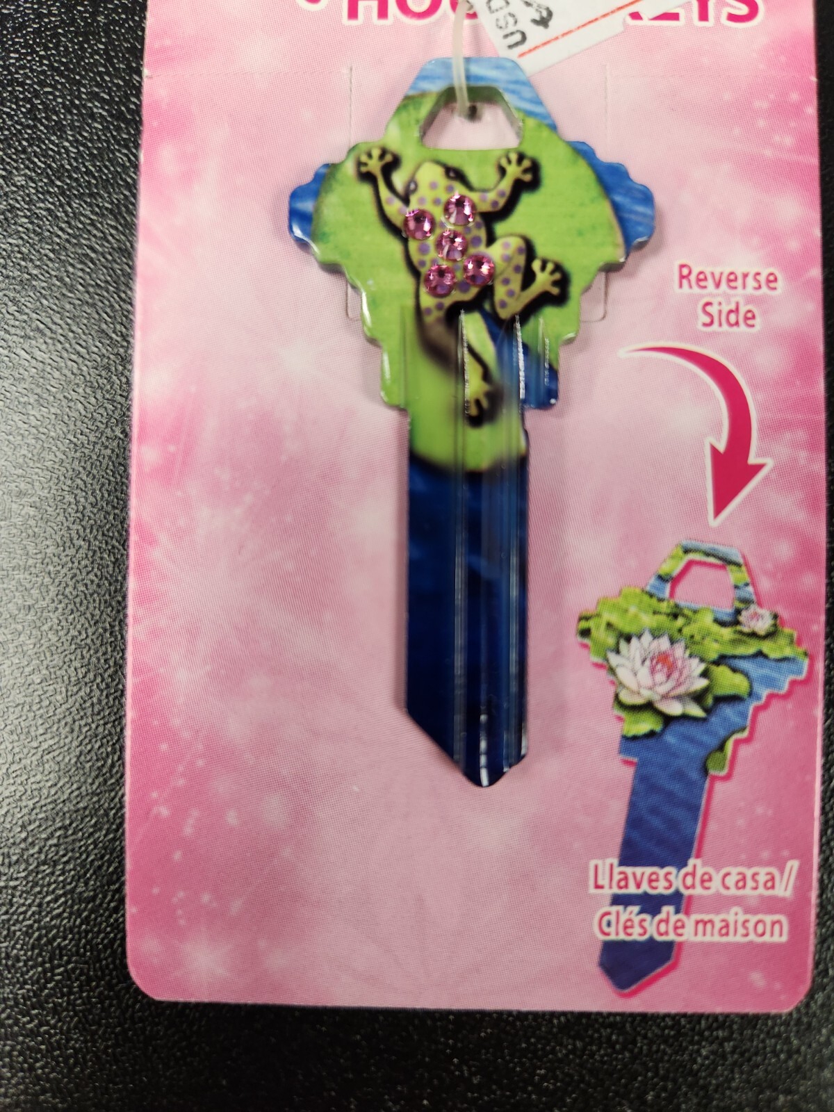 BLING FROG ON LILY PAD SCHLAGE SC1 KEYBLANK (DISCON.)  - READ DETAILS BELOW