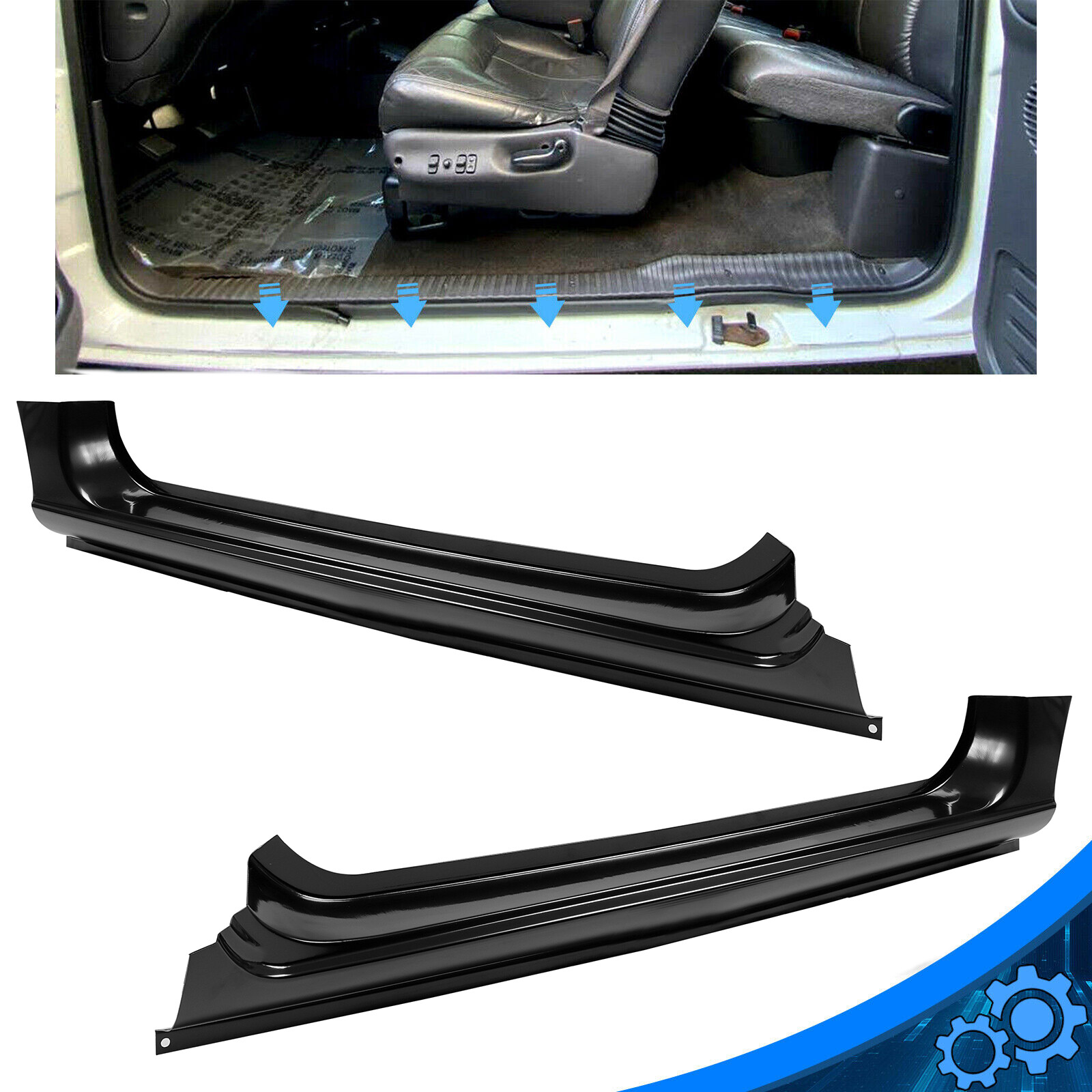 Outer Rocker Panels For 94-02 Dodge Ram 1500 2500 3500 PICKUP Regular /Club cab