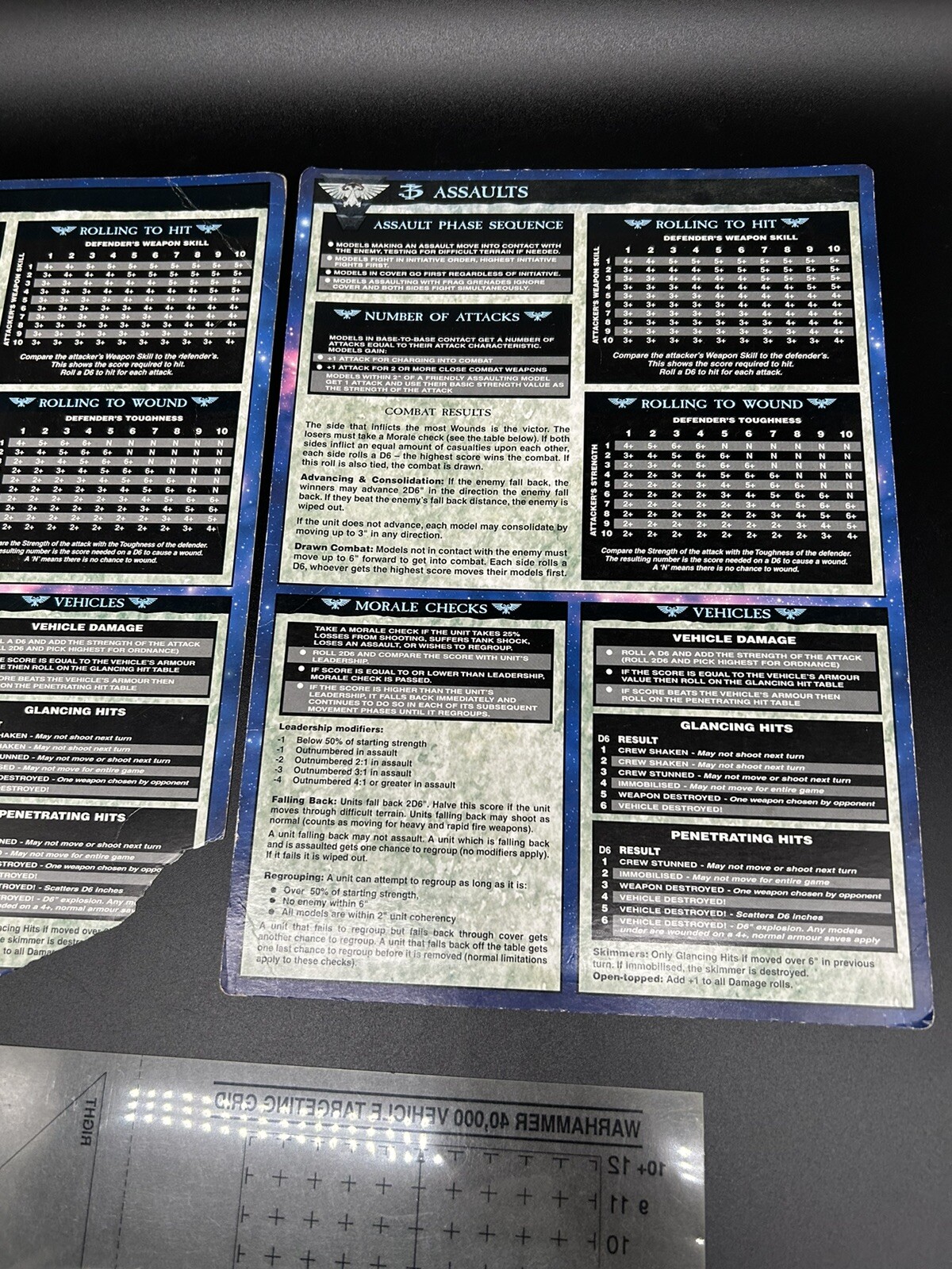 Games Workshop Warhammer 40,000 Quick Reference Card Supplement Lot