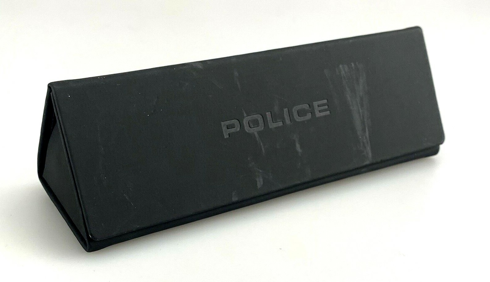 Police Eyeglasses Folding Case Only Hardcase Black Faux Leather