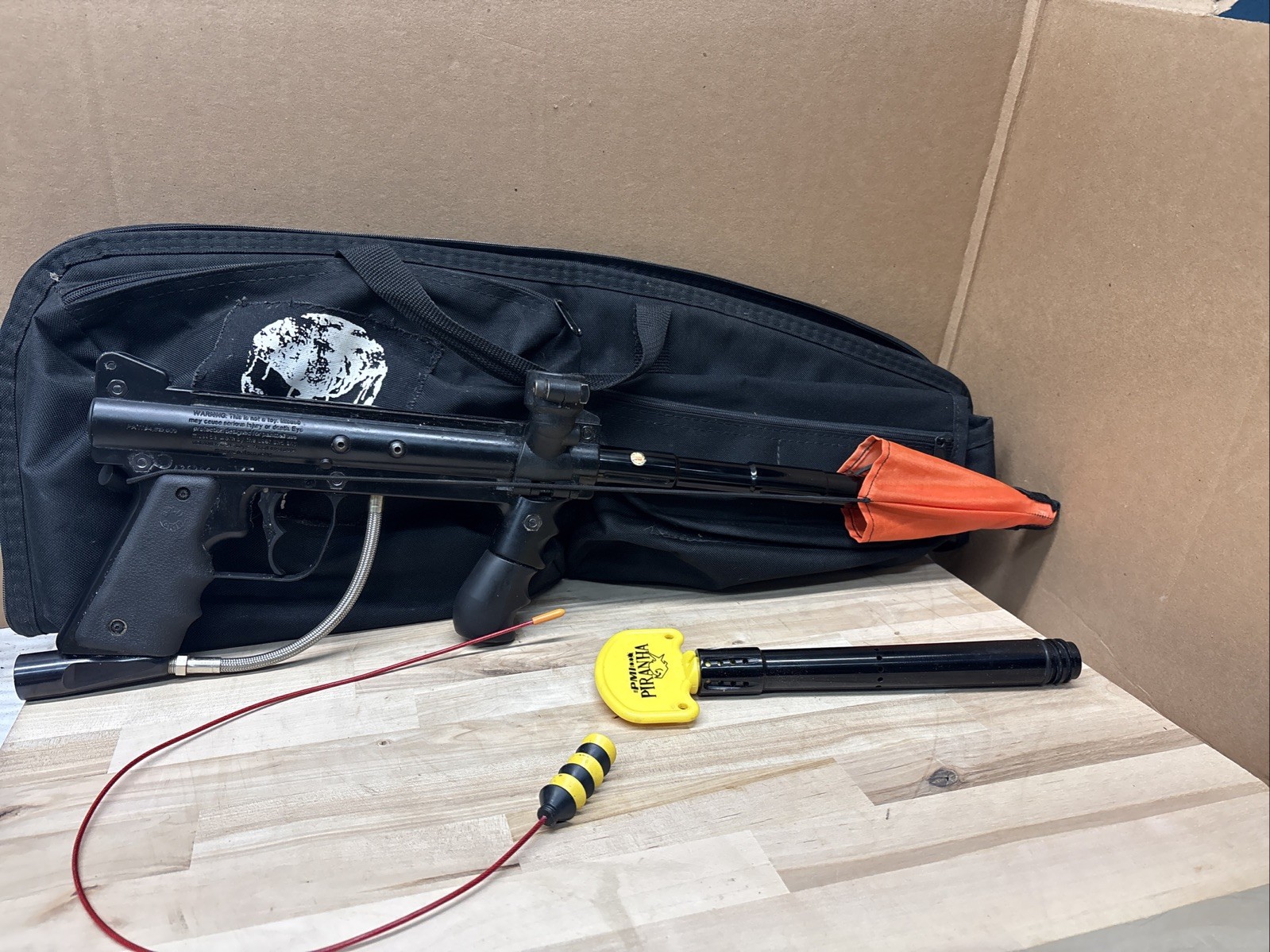 Tippmann 98 Custom Paintball Marker 2 barrels,8" &  14” sniper razzor, case, mor