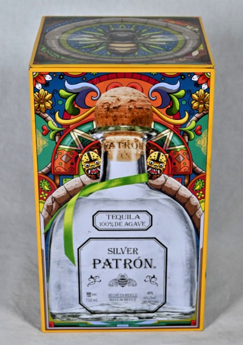 Silver Patron Limited Edition Tequila Tin Bee Parrot Wolves
