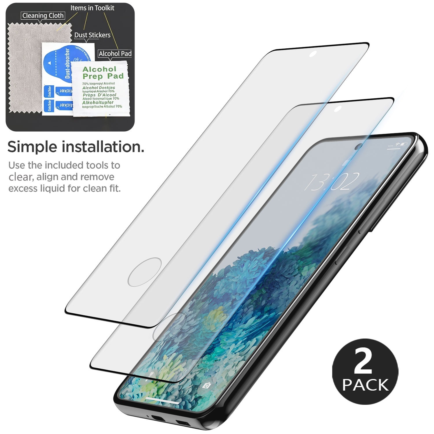 6 Pack For Samsung Galaxy S20+ Plus Tempered Glass Screen Protector Anti Scratch