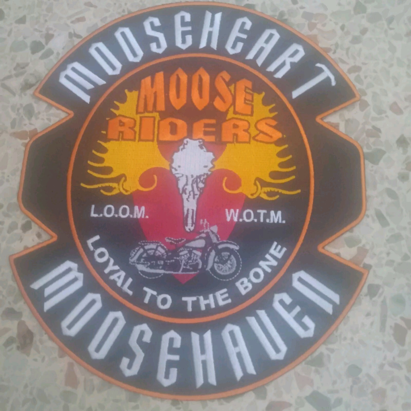 Motorcycle Patch Moose Riders MOOSEHEART MOOSEHAVEN 8" X 7" wide