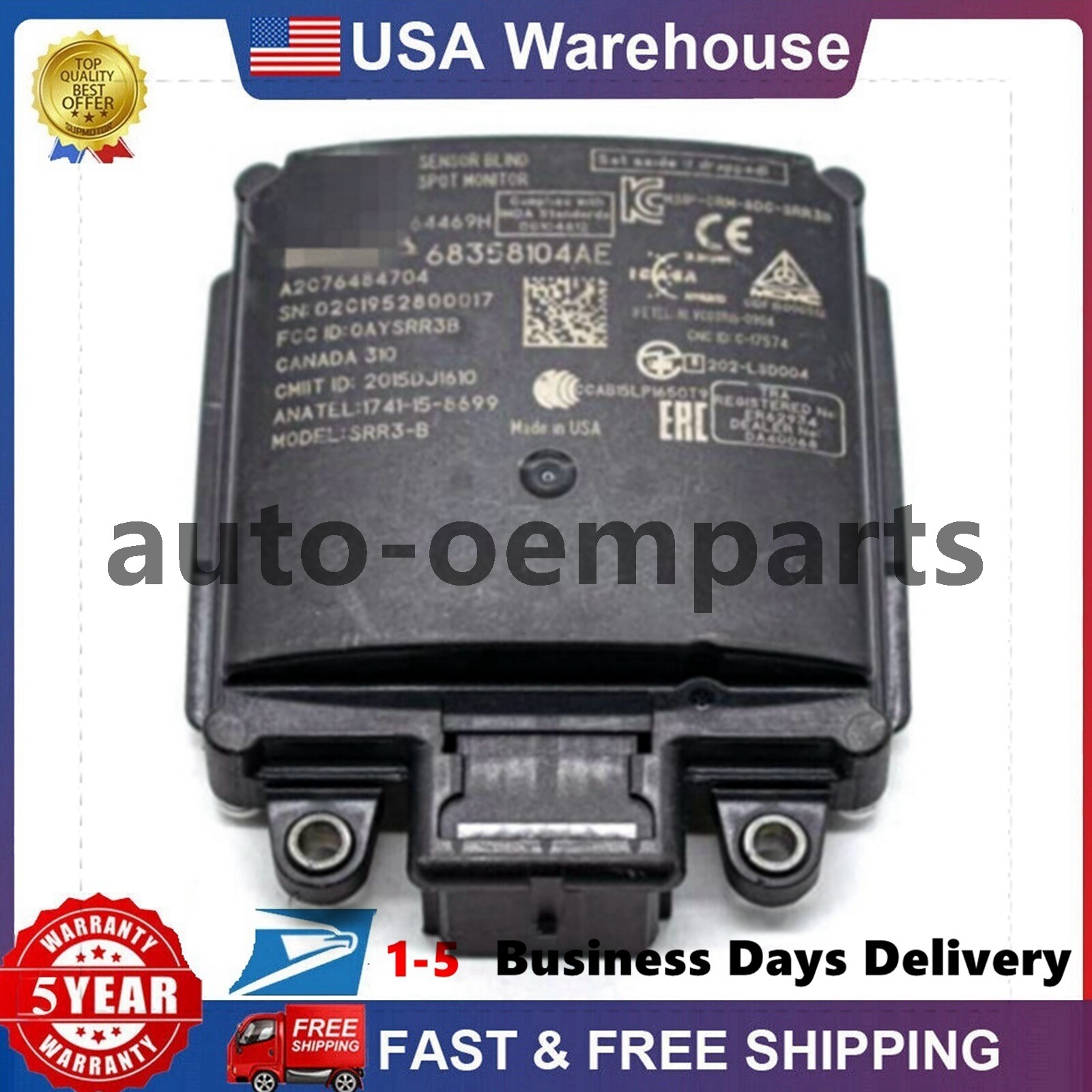 OEM Tail Light Blind Spot Module Sensor for 2019 - 2022 Ram 2500 3500 68358104AE