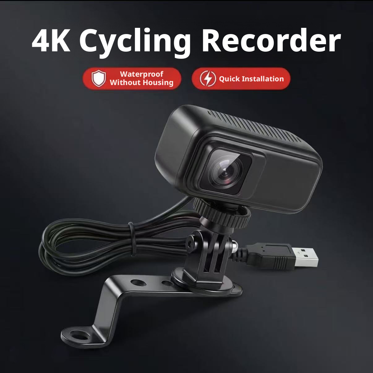 2160P 4K Single Recording DM03 Motorcycle Dash Cam, Free 64G Memory Card Include