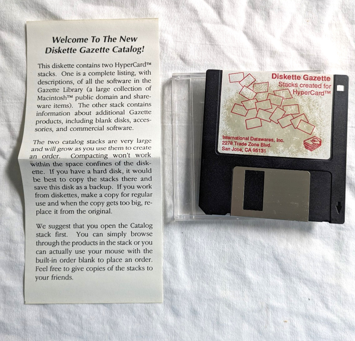 Apple Mac Macintosh Diskette Gazette Stacks Hypercard 3.5 Disk