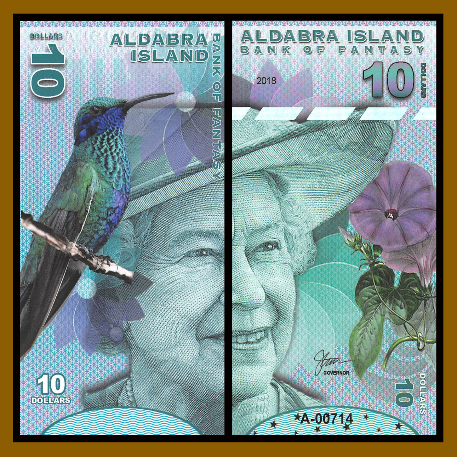 Aldabra Islands 5 10 20 50 100 500 Dollars (6 Pcs Full Set), 2018 QEII Fantasy