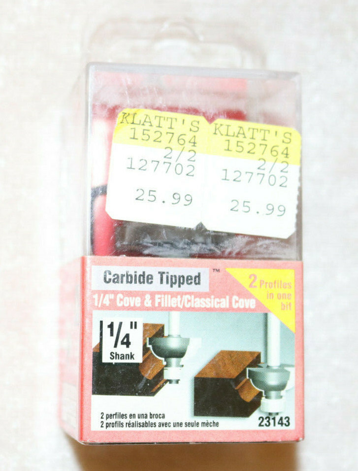 Vermont American 23143 Carbide Tipped 1/4" Cove & Fillet/Classical Cove