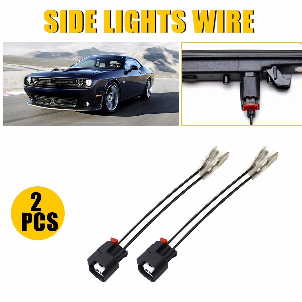 For 2015-2024 Dodge Challenger Side Marker Lamp Light Socket Wire Harness 2PCS