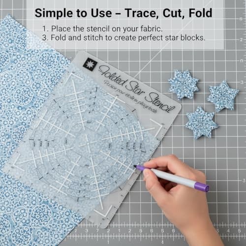 Folded Star Guide Stencil, Premium Quilting Template for DIY Fabric Projects,