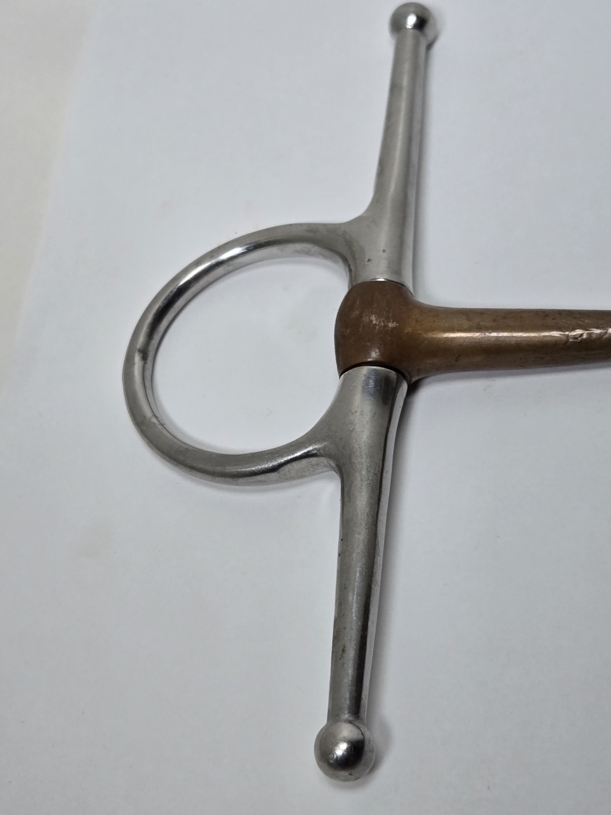 Used Full 6 1/2 Cheek Snaffle Bit Checopper Mouth Bit