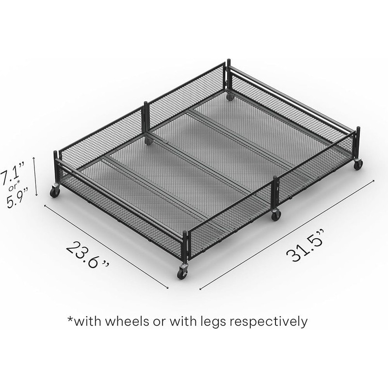 XXL Storage Bin Heavy Duty Frame W/ Wheels Versatile Organization Solution New