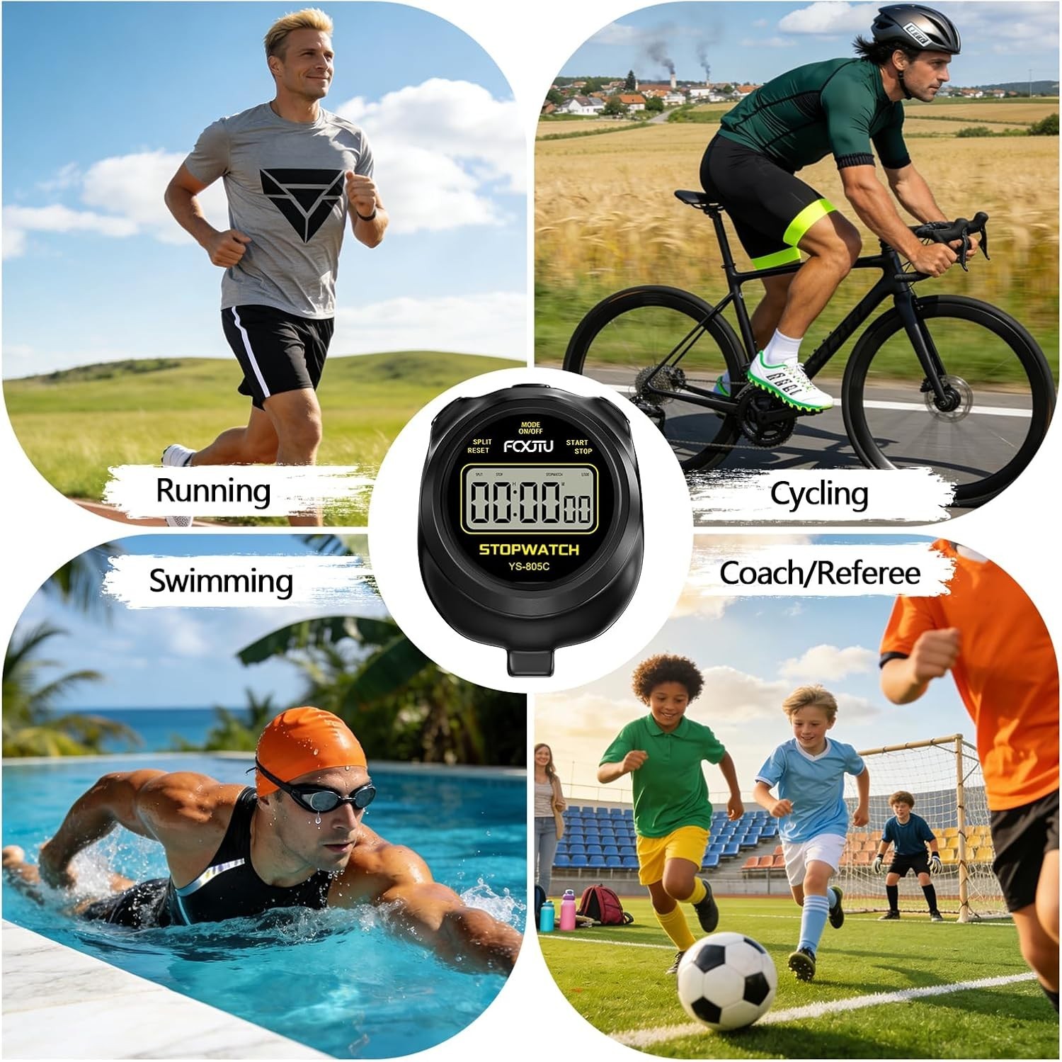 Simple Stopwatch Timer, Single Lap Stopwatch Countdown Timer, No Hourly Beep,...