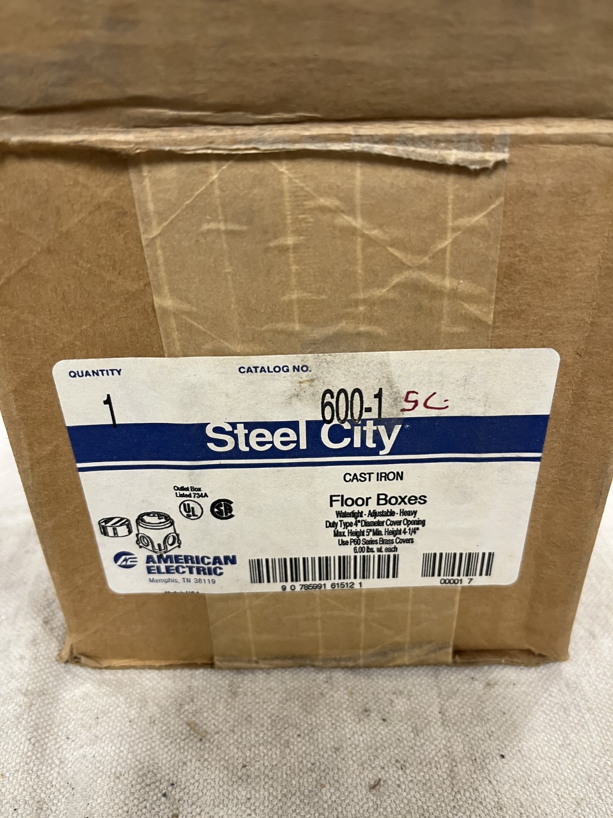 Steel City 600-1 Cast Iron Round Floor Box