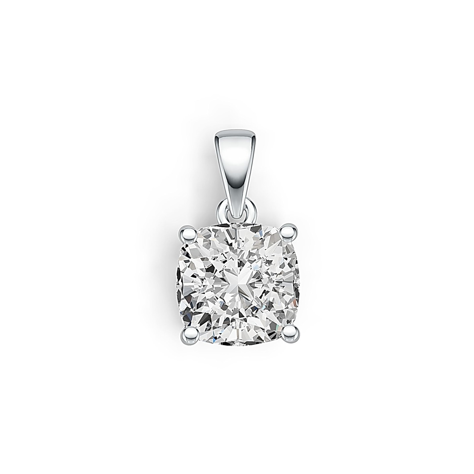 Sterling Silver Semi Mount Pendant Setting Cushion CU 8X8m
