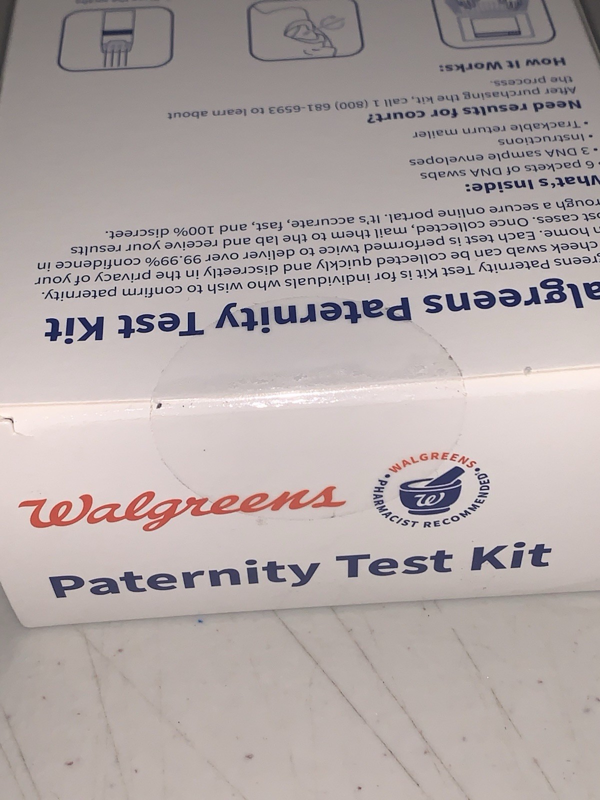Walgreens Paternity Test Kit Paternidad Prueba NEW SEALED