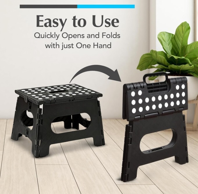 Folding Step Stool, the Lightweight Step Stool, Sturdy Enough to Support Adults