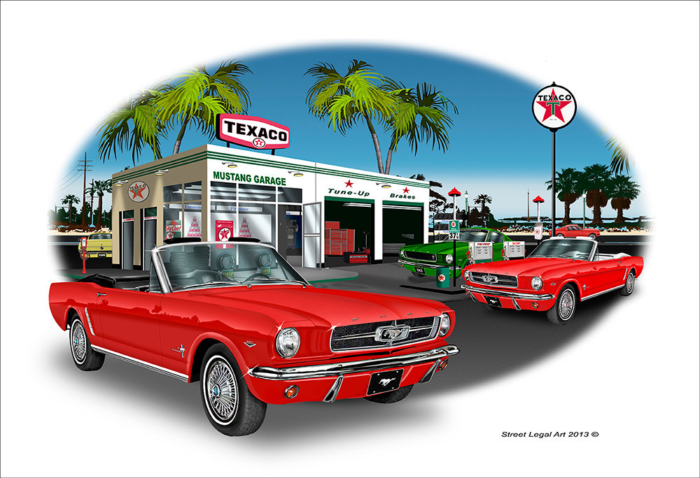 1965 Ford Mustang Convertible Muscle Car Art Print - 10 colors