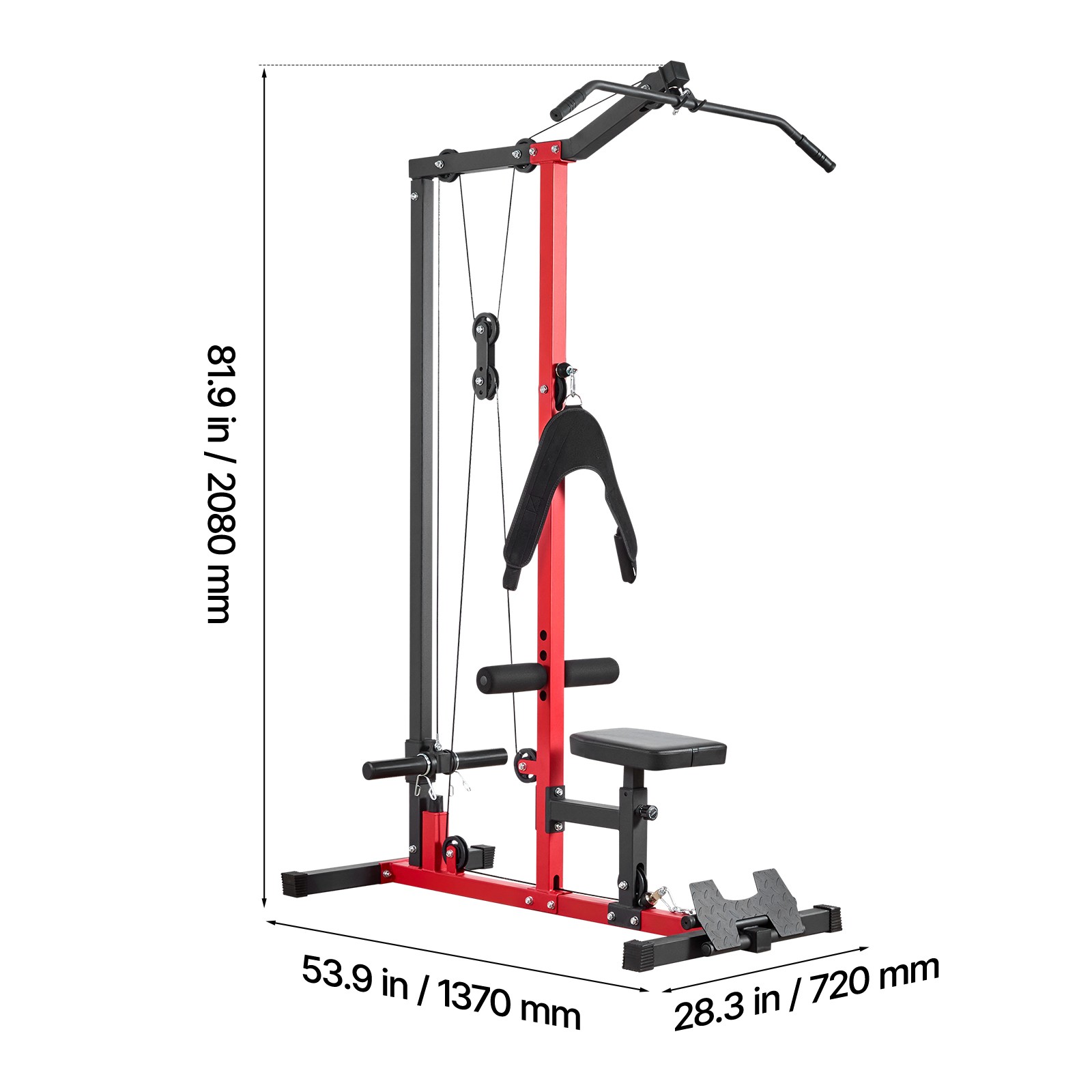 Uimoso 3-in-1 LAT Pull Down Machine with Adjustable Seat and Versatile Design