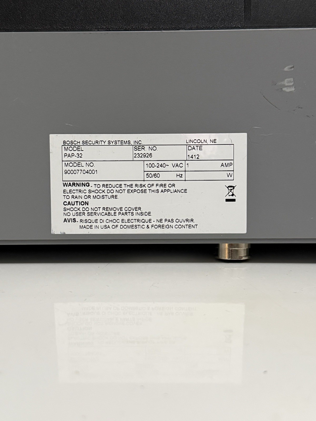 RTS Bosch PAP-32 90007704001 32 Position Program IFB Assignment Panel