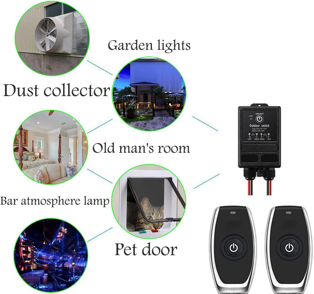 Waterproof Remote Control Relay Switch 328ft Long Range Wireless Remote Switc...