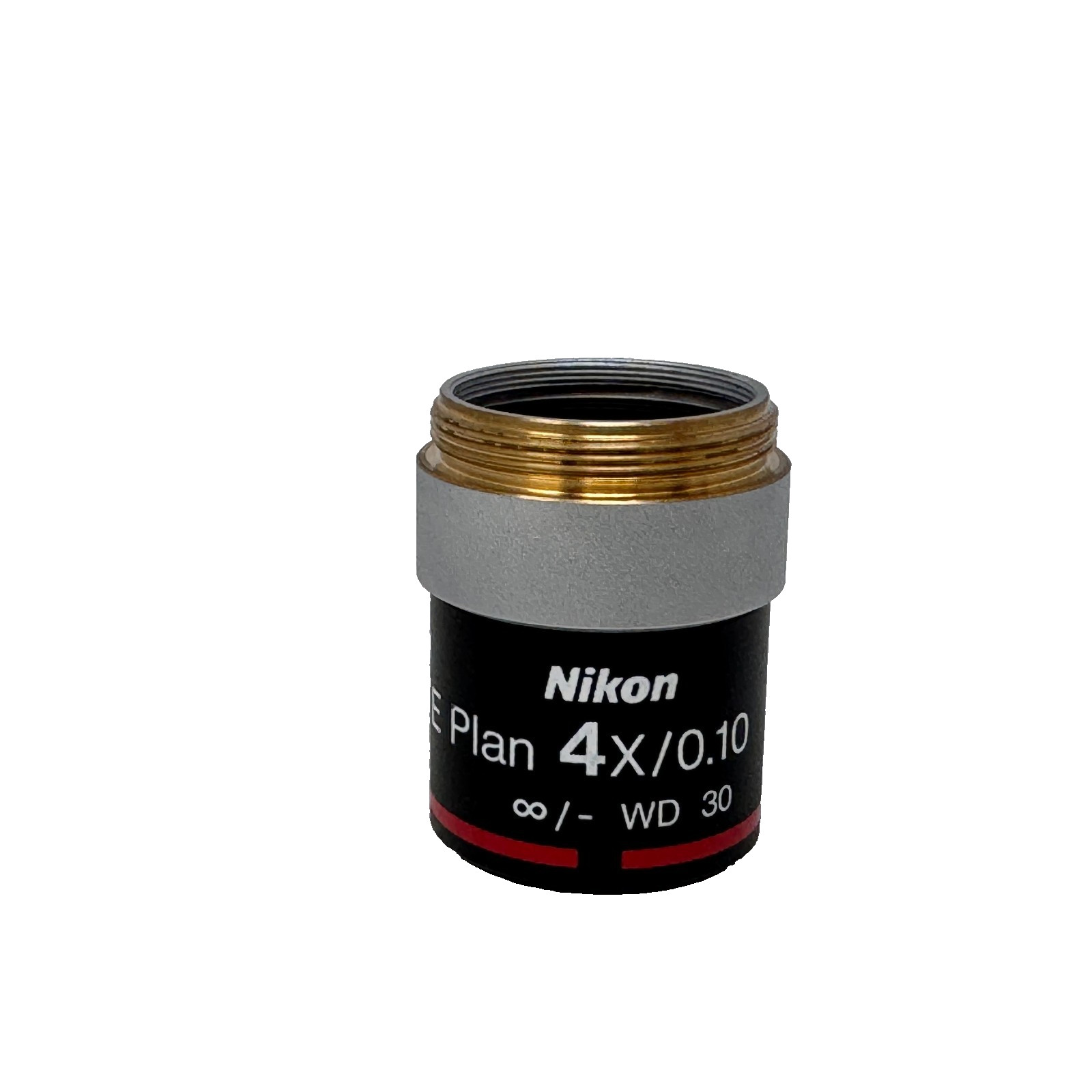 Nikon E Plan 4x/0.10 Microscope Objective Lens ∞/- WD 30