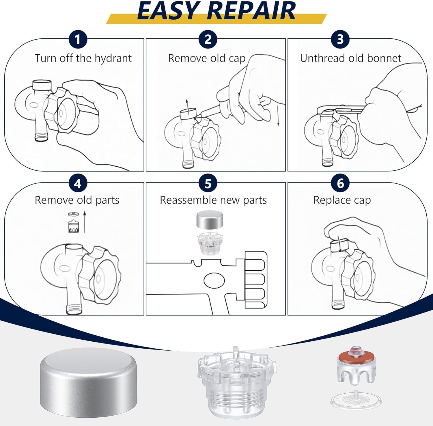 2 Pack Vacuum Breaker Repair Kit Compatible with 630-7500, Compatible with Prier
