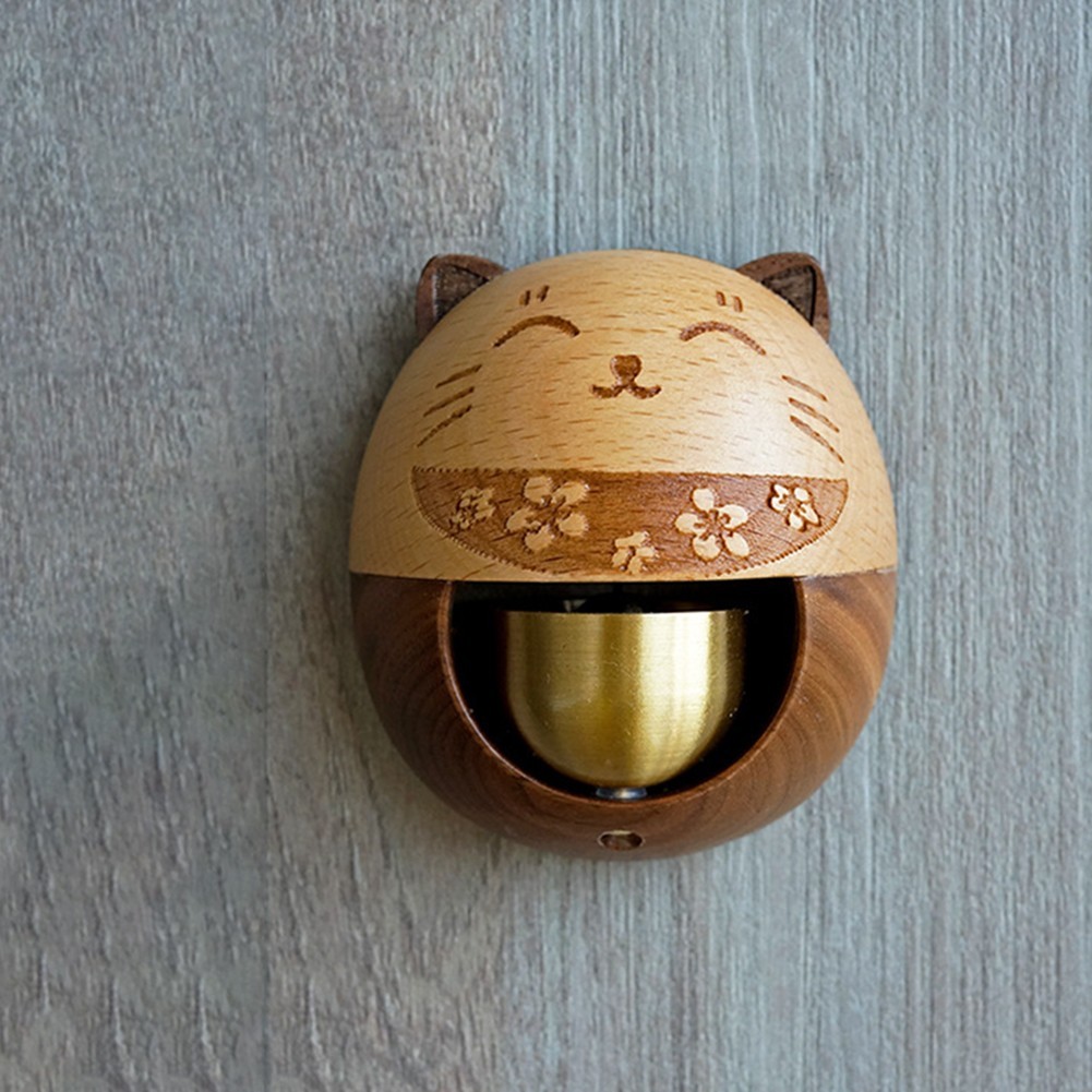 Unique Wind Chime Design with Wooden Base and Copper Bell for Entrances