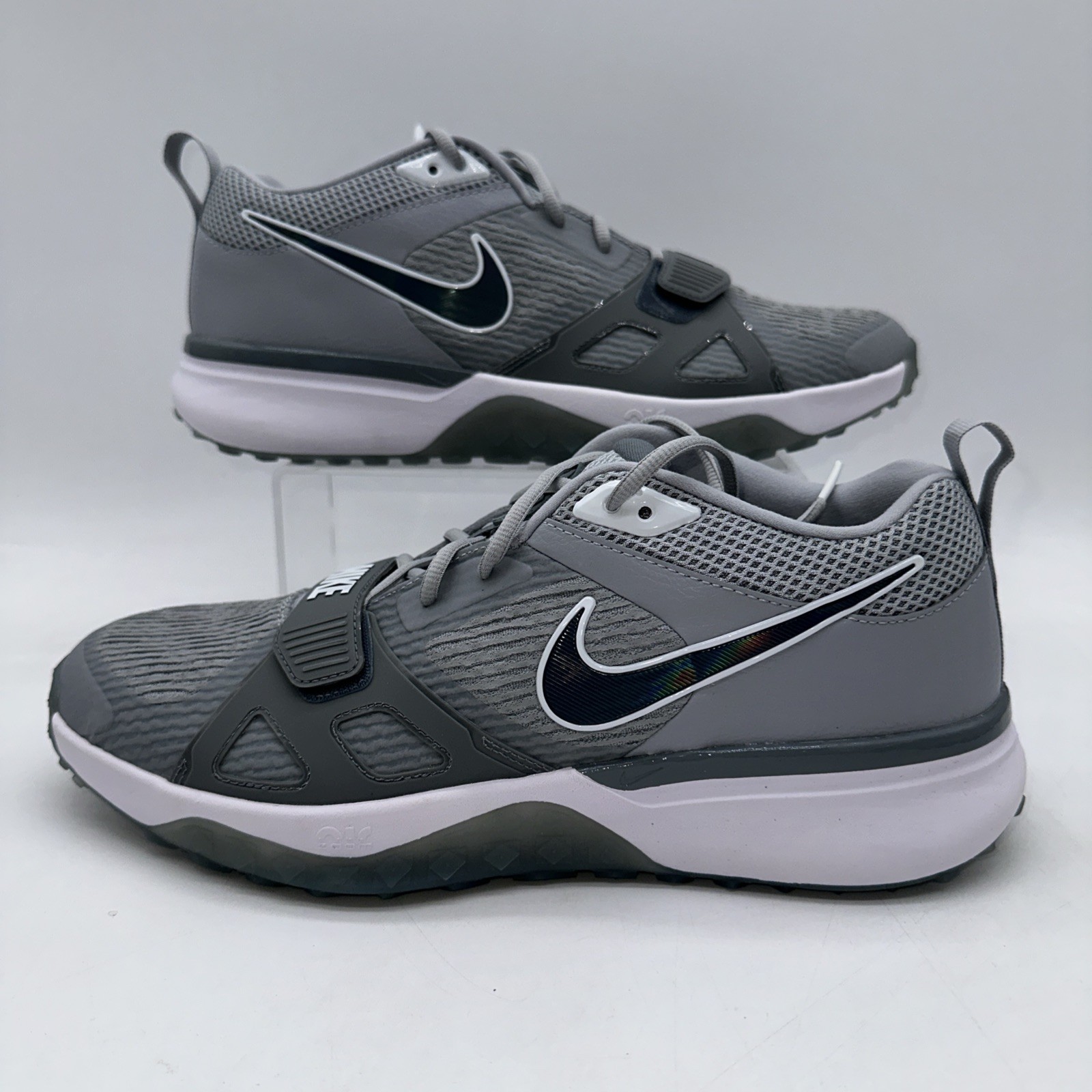 Nike Men's Size 13 Zoom Diamond Elite Turf FB P (FN4250 001) Gray/White Baseball