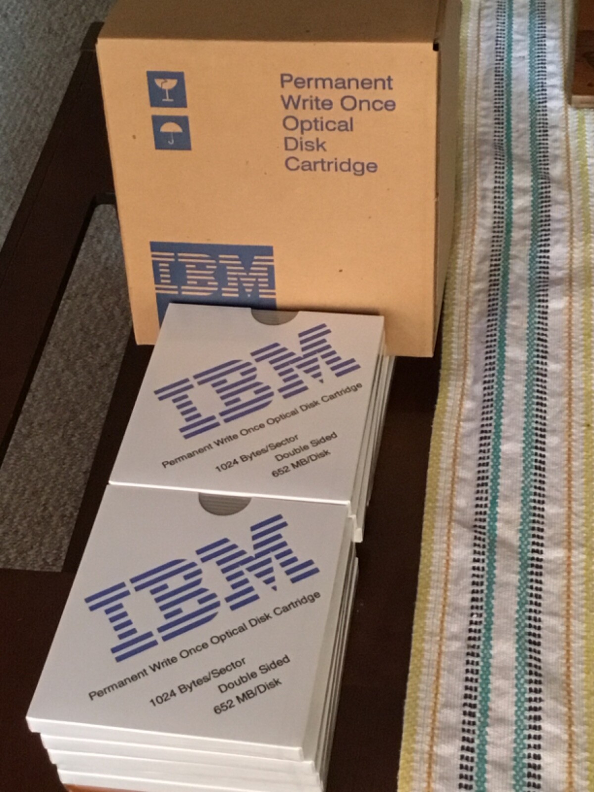 New Lot of 10 IBM 65F6951 Permanent Write Once Magneto Optical Disks 652MB