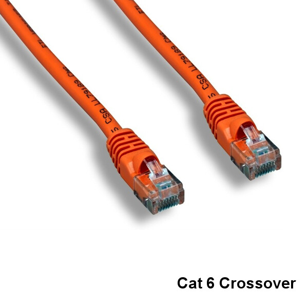 KNTK Orange 3ft Crossover Cat6 UTP Ethernet Patch Cord 24AWG Switch Router RJ45
