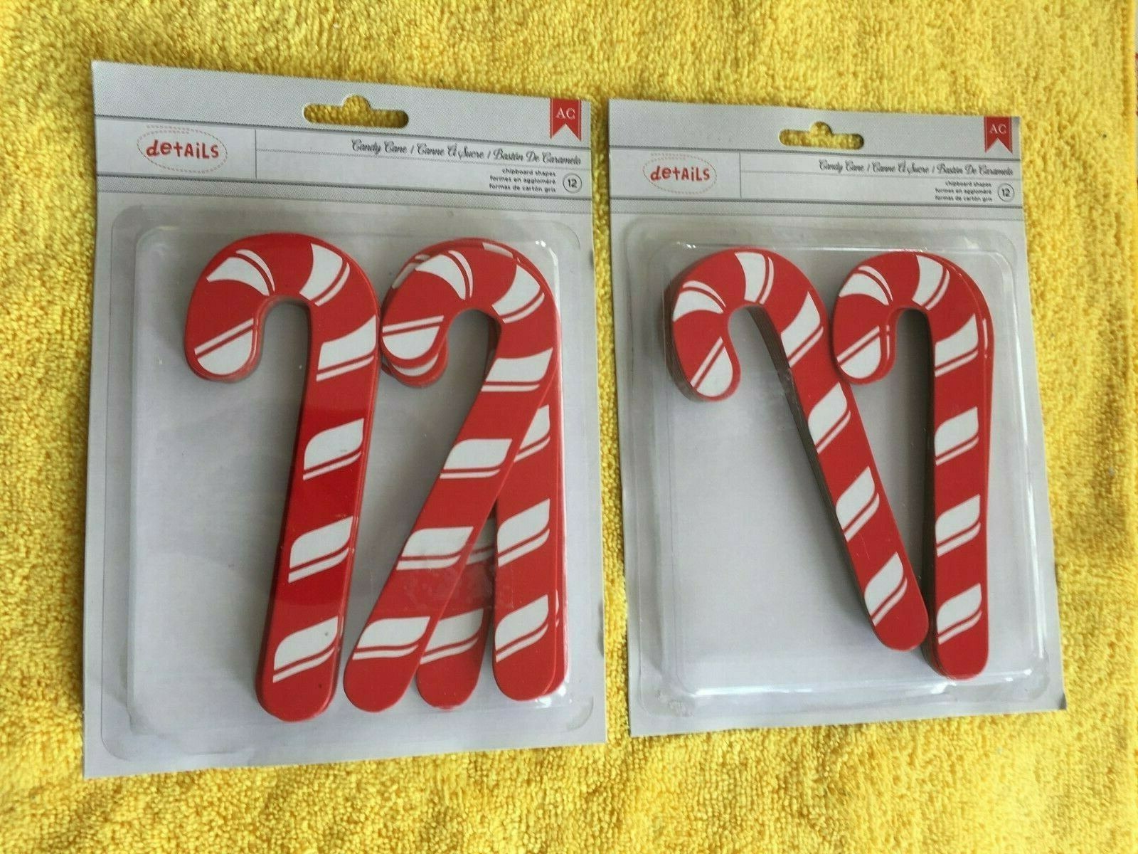 24 ~ Candy Canes ~ American Crafts ~ Chipboard ~  2" x 5.5" ~ NIP