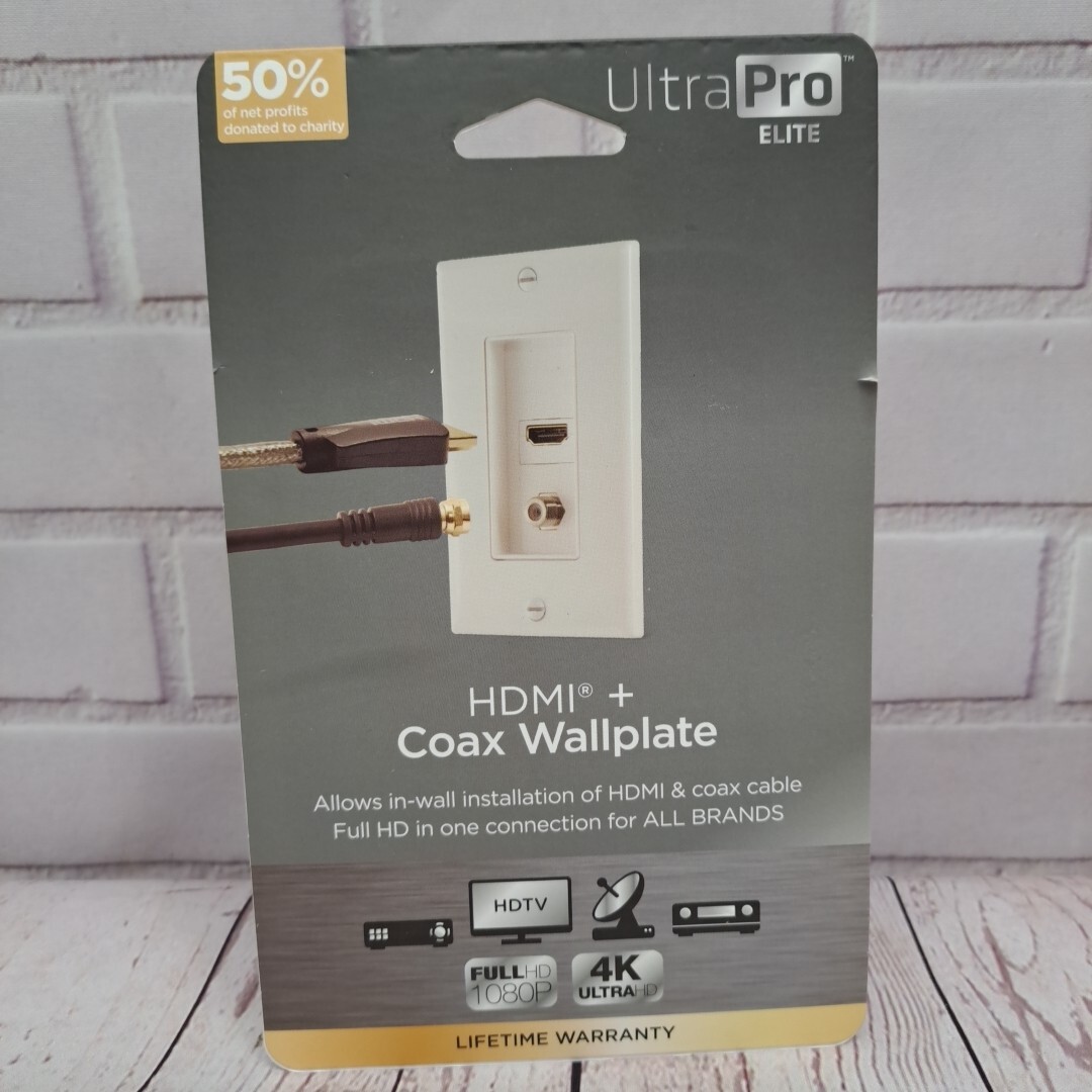 HDMI + Coax Cable Wall Plate, Recessed 4K, Ultra Pro Elite, Home Theaters NIP
