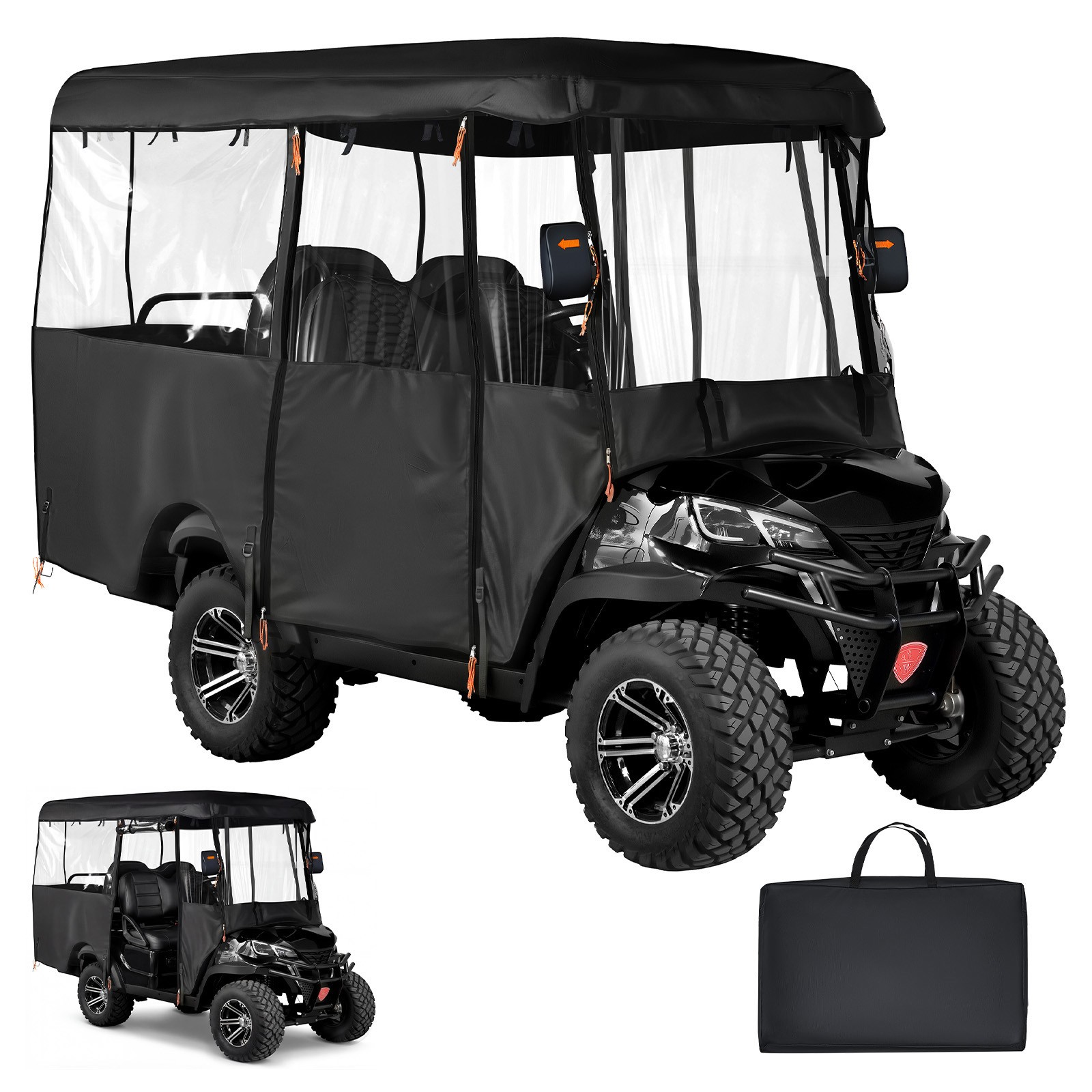 Uimoso Golf Cart Enclosure with Clear Panels for 2+2/4 Passenger Club Cars